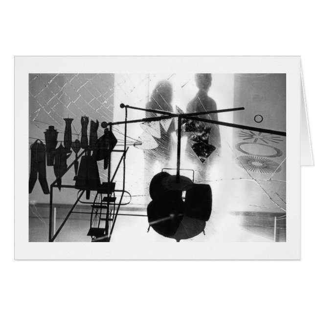 Cartão Vista através do grande vidro - fragmento de (Frente Horizontal)