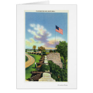 Cartão Vista da bacia do pavilhão e da parede do Sul