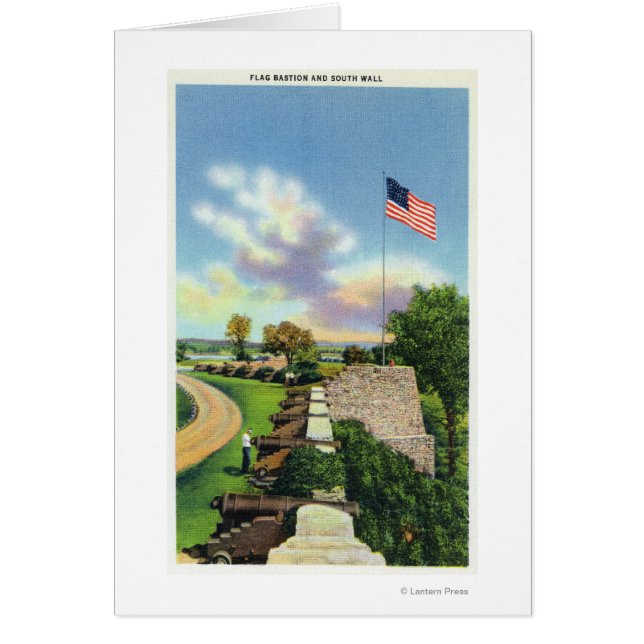 Cartão Vista da bacia do pavilhão e da parede do Sul (Frente)