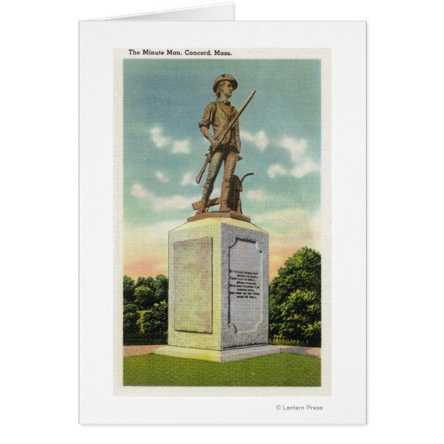 Cartão Vista da Estátua do Homem Minuto (Frente)