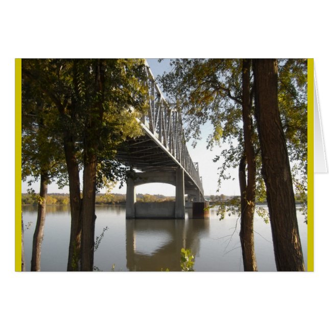 Cartão Vista da Frente do Rio Peoria IL (Frente Horizontal)