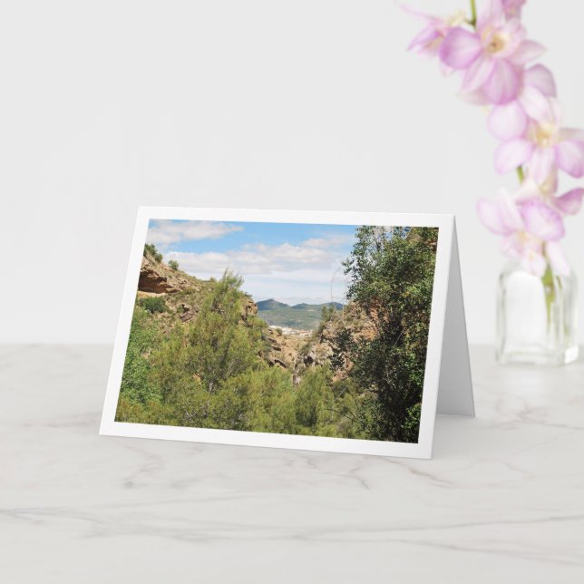 Cartão Vista da Montanha Ruta del Agua, Chelva, Valência (Orquídea)