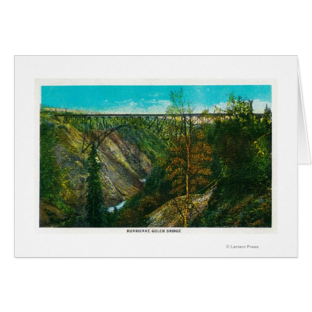 Cartão Vista da Ponte do Furacão Gulch, no Alasca (Frente Horizontal)