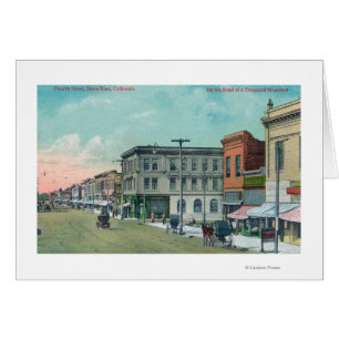 Cartão Vista da Quarta Rua Santa Rosa, CA