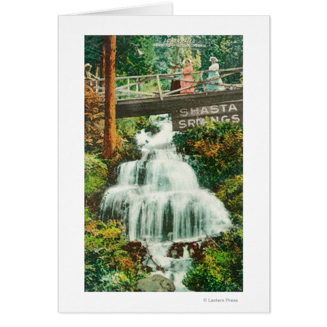 Cartão Vista das Primaveras do Lower FallsShasta, CA (Frente)