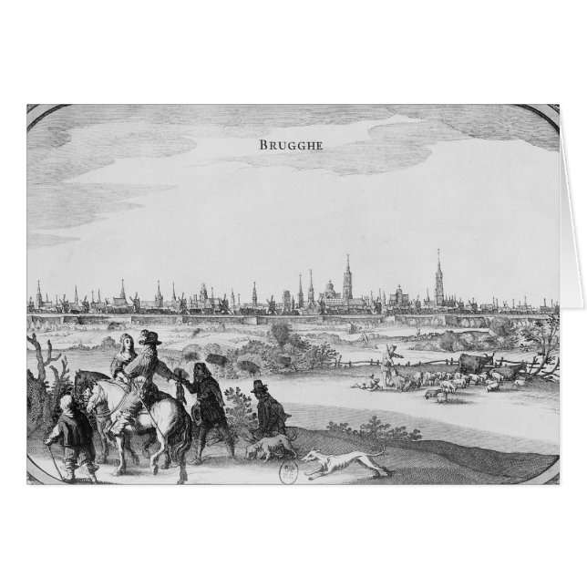 Cartão Vista de Bruges (Frente Horizontal)