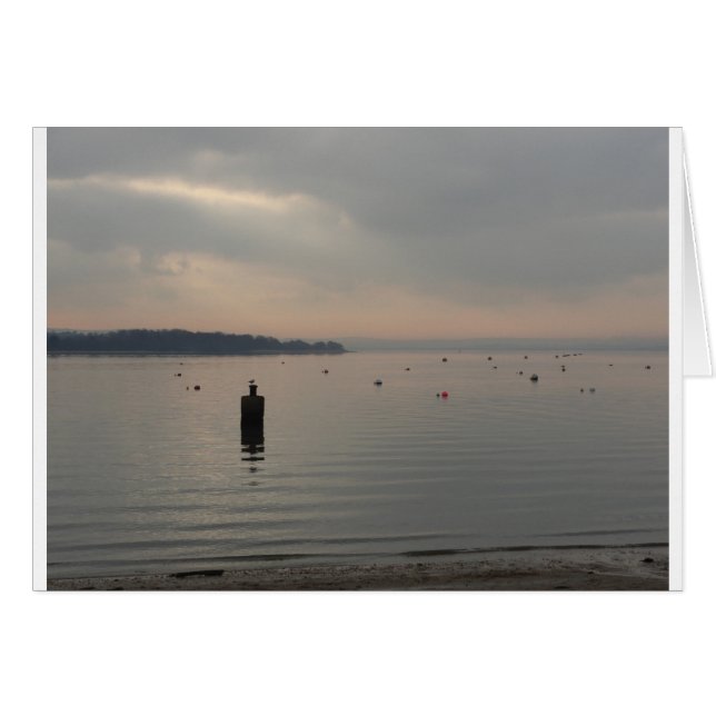 Cartão Vista de inverno de Poole Harbor. (Frente Horizontal)