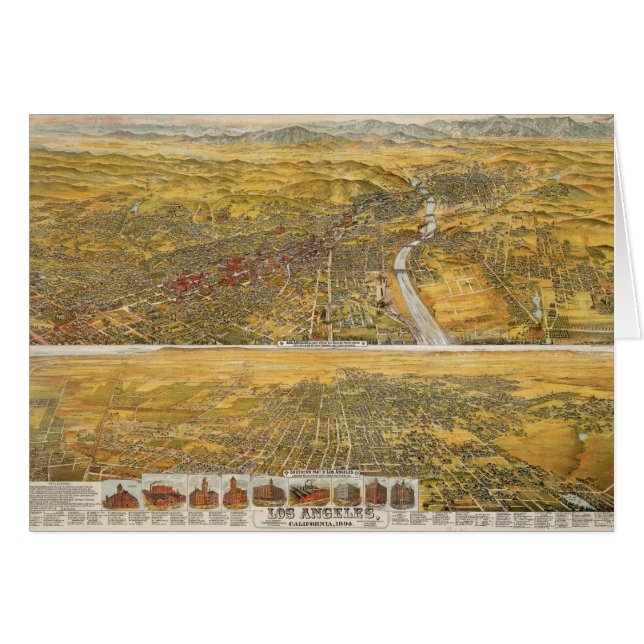 Cartão Vista de Los Angeles, 1894 (Frente horizontal)