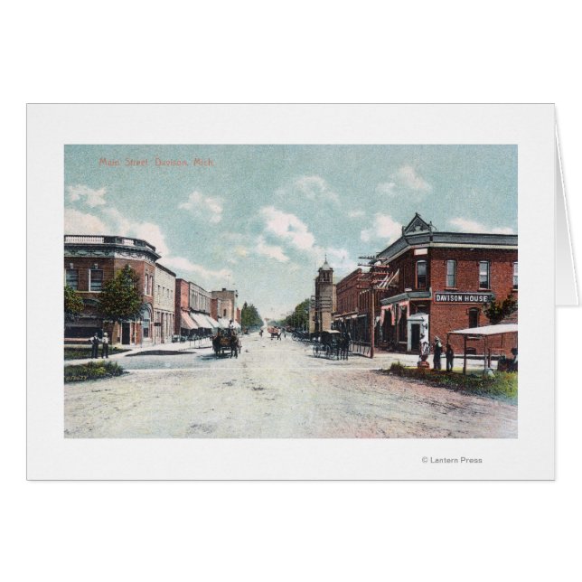 Cartão Vista de Main StreetDavison, MI (Frente Horizontal)