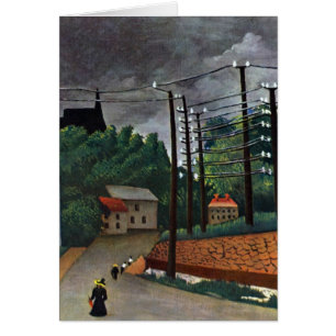 Cartão Vista de Malakoff por Henri Rousseau, Vintage Art