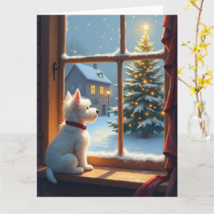 Cartão Vista de Natal do West Highland White Terrier
