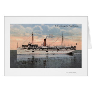 Cartão Vista de Navios a vapor de Indianápolis SS