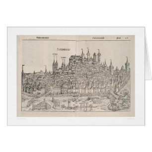 Cartão Vista de Nuremberg da crónica de Nuremberg (1458)