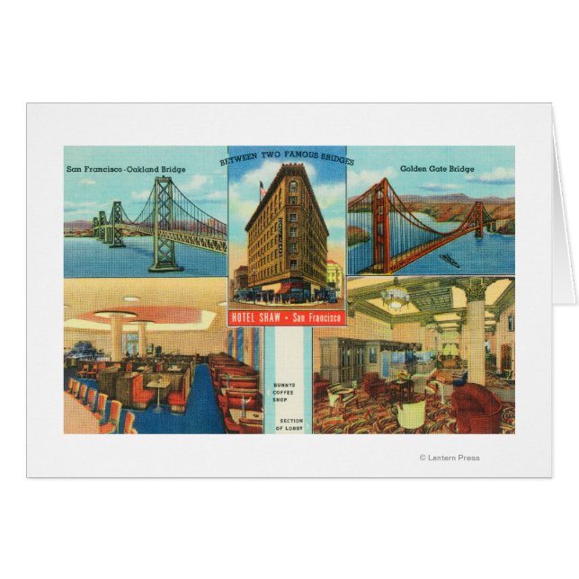 Cartão Vista de Pontes, Cenas Internas do Hotel Shaw (Frente Horizontal)