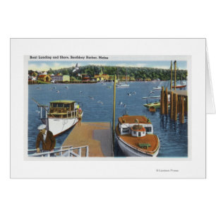 Cartão Vista de um Aterrissagem de barco e da margem