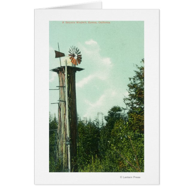 Cartão Vista de uma Sequoia Wind MillEureka, CA (Frente)