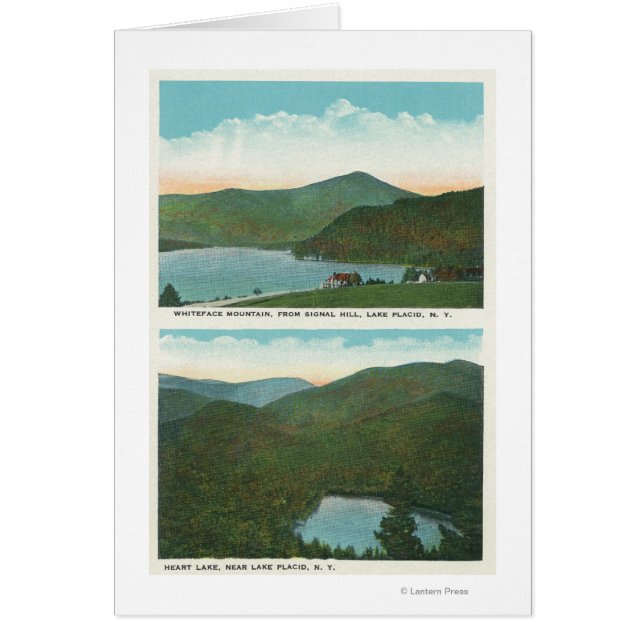 Cartão Vista de Whiteface Mt de Signal Hill, Heart (Frente)