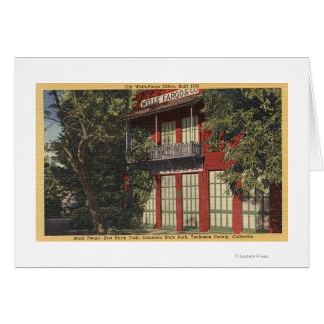 Cartão Vista do antigo Wells-Fargo Office (1855) (Frente Horizontal)