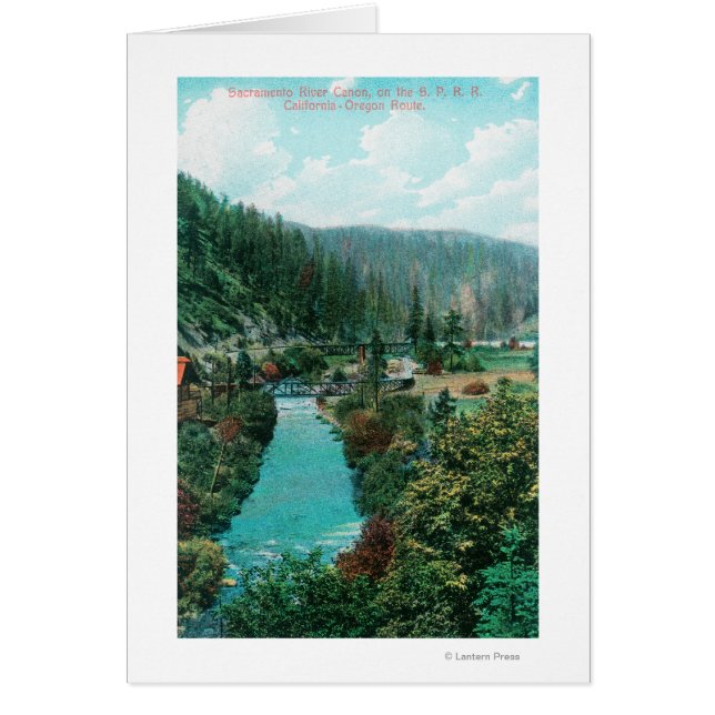 Cartão Vista do Canyon do Rio Sacramento na SP (Frente)