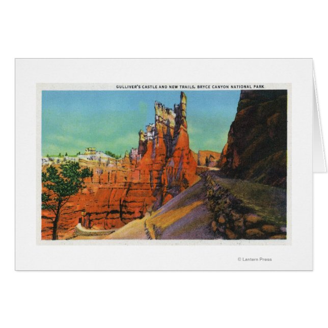 Cartão Vista do Castelo de Gulliver e novos caminhos (Frente Horizontal)