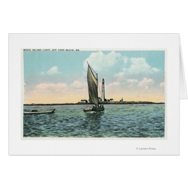 Cartão Vista do Farol da Ilha do Barão em York (Frente Horizontal)