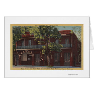 Cartão Vista do Hotel e Teatro Fallon Antigo (1860)