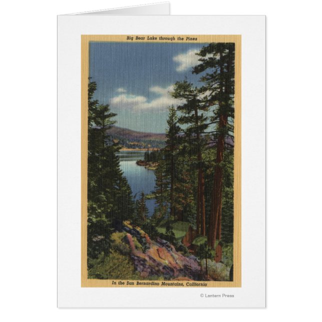 Cartão Vista do lago através dos pinheiros nº 2 (Frente)