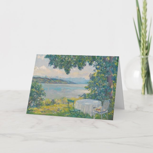 Cartão Vista do lago Starnberg | Edward Cucuel (Frente)