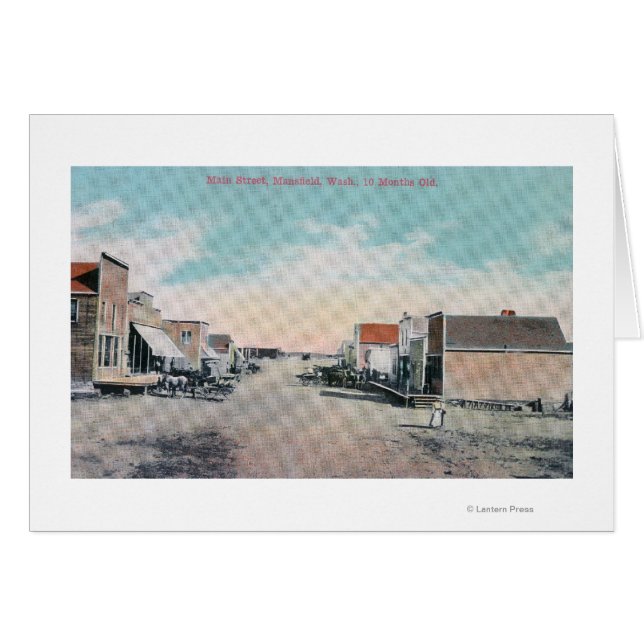 Cartão Vista do Main StreetMansfield, WA (Frente Horizontal)