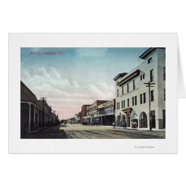 Cartão Vista do Main StreetWoodland, CA (Frente Horizontal)