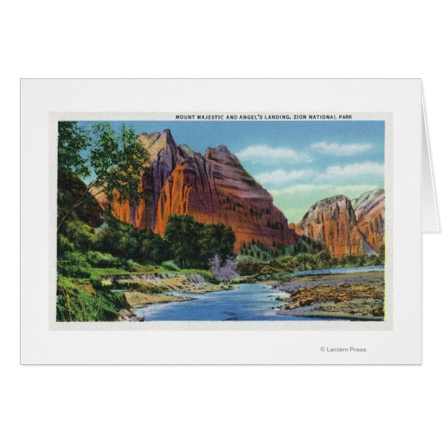 Cartão Vista do Monte Majestoso e Aterrissagem do Anjo (Frente Horizontal)