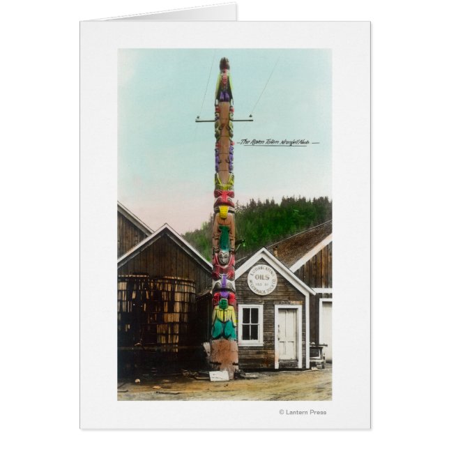 Cartão Vista do Raven TotempoleWrangell, AK (Frente)