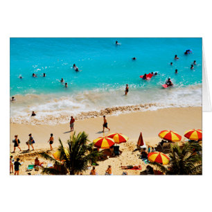 Cartão Vista Elevada da Cena da Praia de Waikiki, Honolul