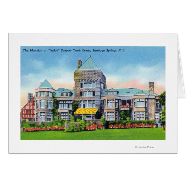 Cartão Vista Exterior da Mansão de Estato de Via S. em (Frente Horizontal)