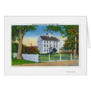Cartão Vista Exterior da Mansão de Pasta Antiga