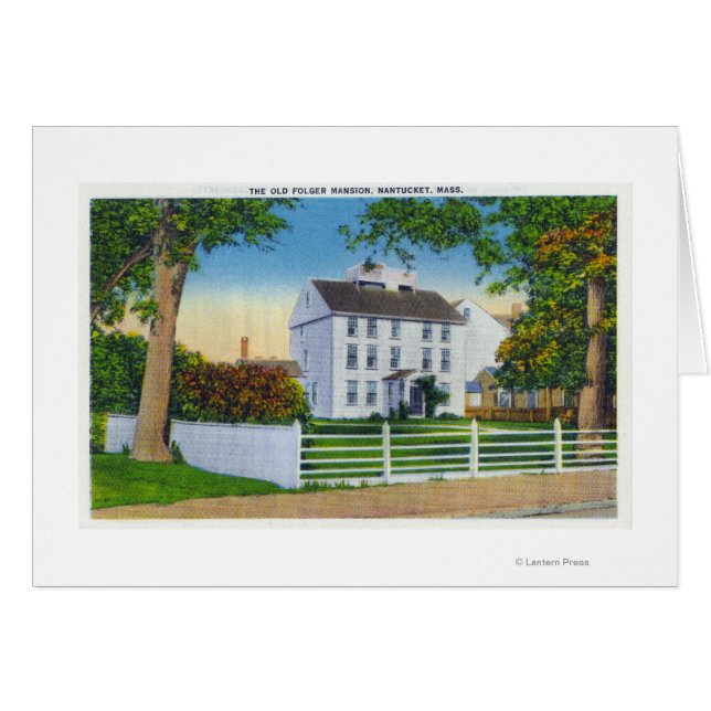 Cartão Vista Exterior da Mansão de Pasta Antiga (Frente Horizontal)