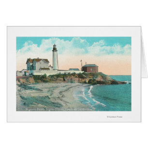 Cartão Vista exterior do farol do ponto pombo