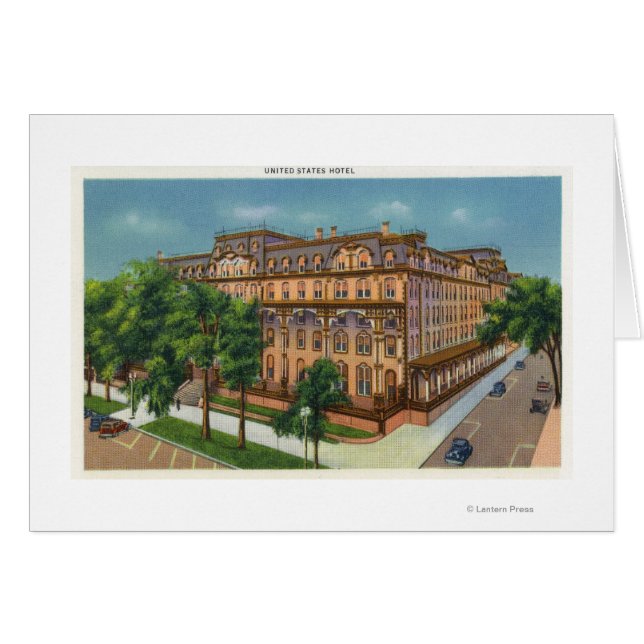 Cartão Vista Exterior do Hotel EUA (Frente Horizontal)