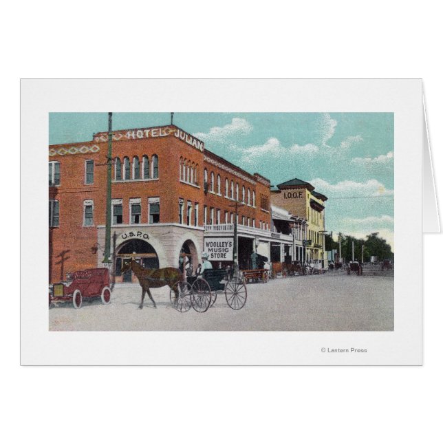 Cartão Vista Exterior do Hotel JulianWoodland, CA (Frente Horizontal)