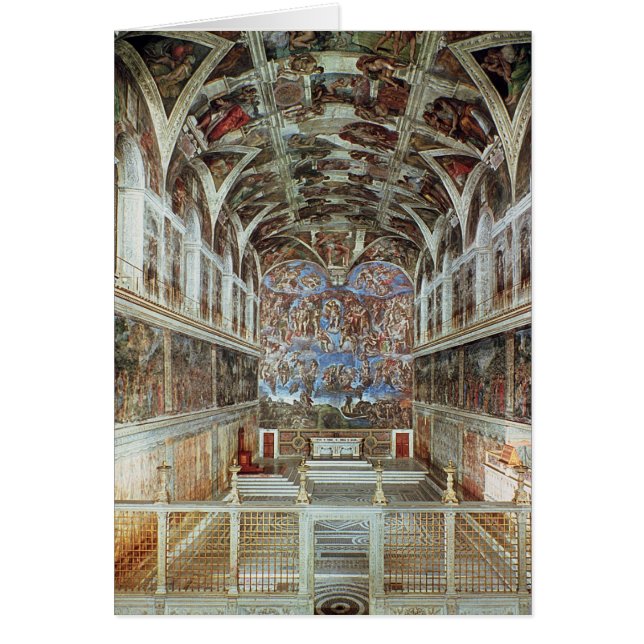 Cartão Vista interior da capela de Sistine (Frente)