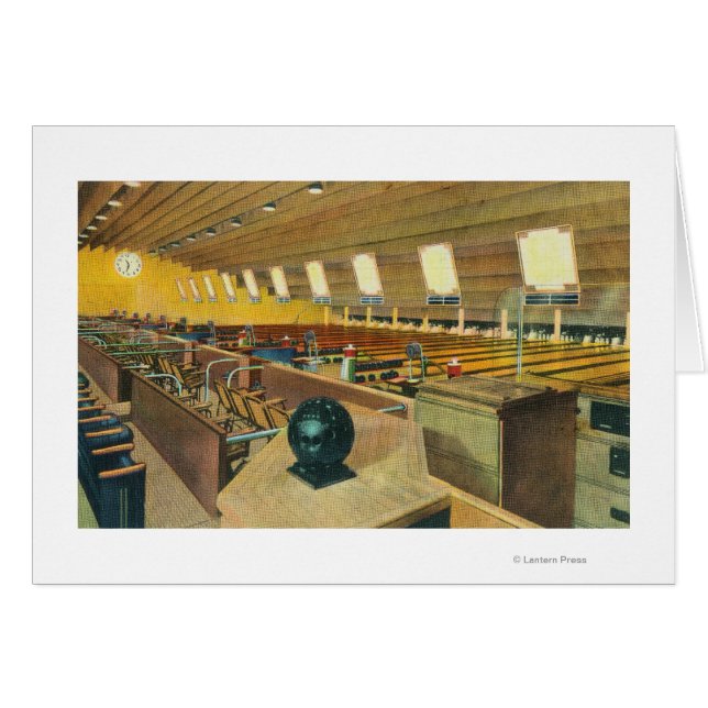 Cartão Vista interior do Centro de Boliches Sunset 2 (Frente Horizontal)