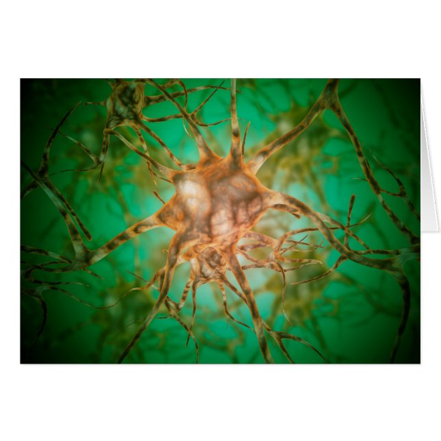 Cartão Vista Microscópica De Várias Células Nervosas 1 (Frente Horizontal)