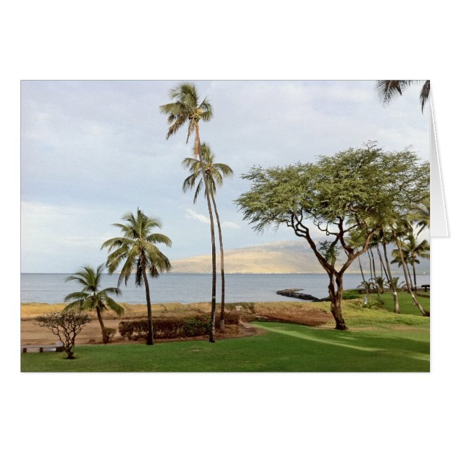 Cartão Vista para a Baía de Maalaea de Kihei, Maui (Frente horizontal)