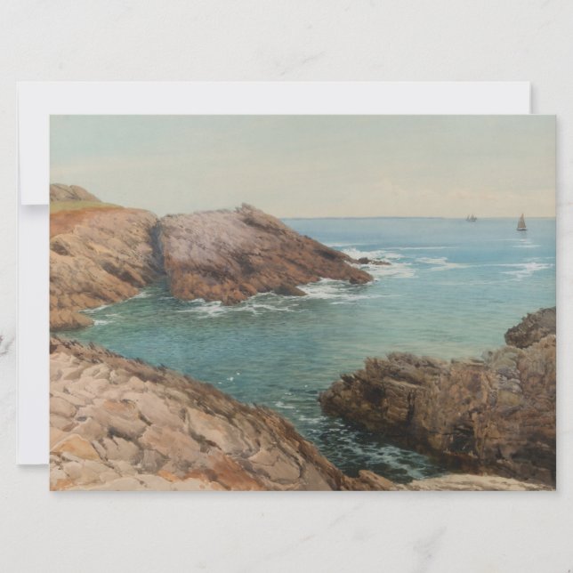 Cartão Vista sobre o mar (Paisagem Costeira) (Marinha) (Frente)
