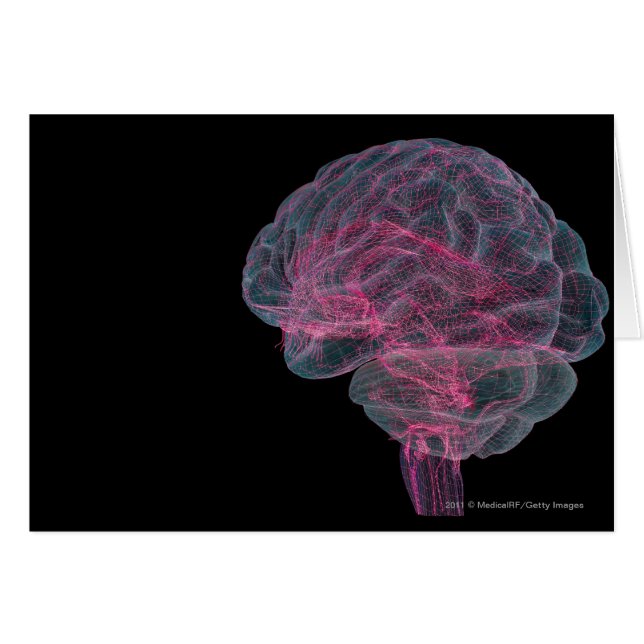 Cartão Vista traseira do cérebro humano (Frente Horizontal)