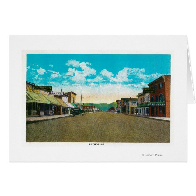 Cartão Visualização de Cidade de Anchorage, AlaskaAnchora (Frente Horizontal)