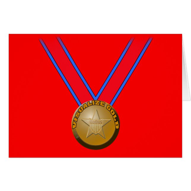 Cartão Visualize um desempenho da medalha Dourado (Frente Horizontal)
