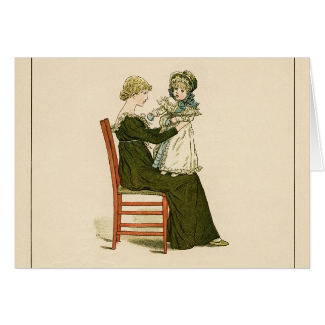 Cartão Vitoriano Baby Greenaway Mãe (Frente Horizontal)