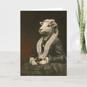 Cartão vitoriano de dama de ovelha