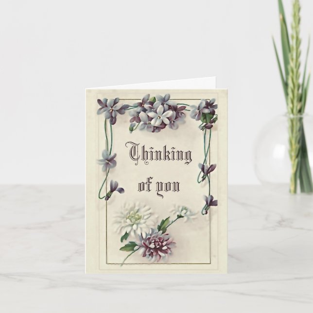 Cartão vitoriano "Pensando em você" (Frente)